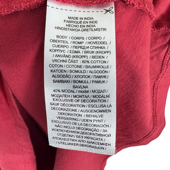 Lauren Ralph Lauren Red Short Sleeve Embroidered Cotton Modal T-Shirt Size XL - Picture 6 of 7